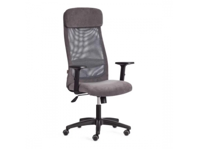 Кресло PROFIT PLT флок/ткань серый 29/TW-12